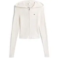 Tommy Hilfiger Tjw Essential Zipper Hood Cardi - Cream - XS