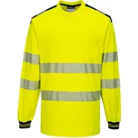 Portwest T185 keltainen/musta Hi-Vis pitkähihainen t-paita