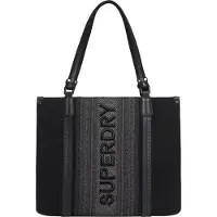 Superdry for woman. W9110401A City raffia tote bag black (OSFA), Casual, Paper