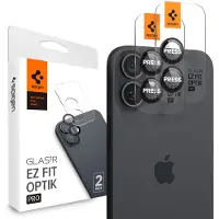 Spigen iPhone 17 / 16 Plus Glas.tR EZ Fit Optik Pro Linssinsuoja, 2 kpl - Musta