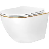 REA Carlo Mini Tornado NF GOLD EDGE seinälle ripustettava wc-istuin