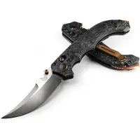 Benchmade Mini Bedlam 865-02 Stonewashed CPM S90V, 3K Twill Carbon Fiber, pocket knife