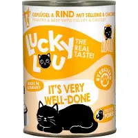 Lucky Lou 24x 400g Steriloitu siipikarjanliha & naudanliha märkä kissanruoka