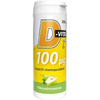 Vitabalans D-vita D-vitamiini 100 µg Päärynä 200 tabl. ravintolisä