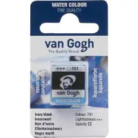 Taidepiste VG akvarelli 701 Ivory Black - 1/2 nappi