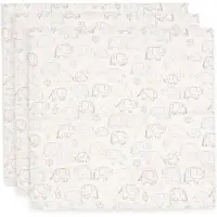 Jollein Musliiniviltti 70x70 cm 3-pack, Elephant Tales