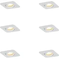 QAZQA Pyöreät upotettavat kohdevalaisimet, 6 kpl, valkoinen GU10 50mm, kääntyvä ja kallistettava IP44 - Alberto