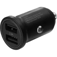 Deltaco – USB-autolaturi, 2x USB-A, 12V/24V, 24W, musta (USB-CAR127)