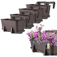 Kadax 4x Parvekelaatikko 40cm Ruskeat kahvat