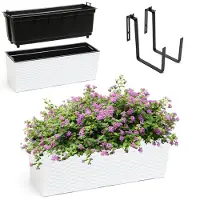 Hobby Hall Kukkaruukku Parvekelaatikon kahvat 19x56cm Valkoinen
