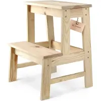 Kadax Puinen keittiöjakkara, 50 cm, taso, jossa askelma, kiinteä