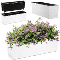 Hobby Hall Kukkaruukku Parvekelaatikko + Insertti 19x56cm Valkoinen