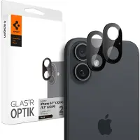 Spigen Glass tR Optik 2 Pack - black - iPhone 16/16 Plus