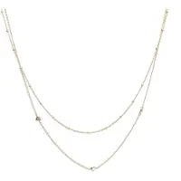Sno of sweden Lovely Double Chain Neck 40 Plain Gold 40cm