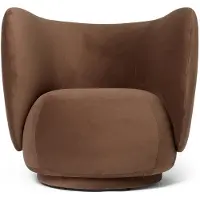 Ferm Living , Rico Lounge nojatuoli Rich Velvet - Soft brown
