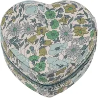 Bon Dep Jewelry Box Heart MW Liberty Poppy And Daisy Teal