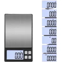 INF Kannettava digitaalinen vaaka, kultasepän vaaka, tarkkuusvaaka, kultavaaka 500g/0.1g Black