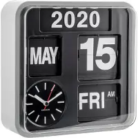 Karlsson Wall Clock Mini Flip - Silver - 24X24X10CM