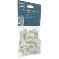 Nordic Quality – Kaapelikiinnike, pyöreä 14-20mm, valkoinen, 25 kpl. (303784)