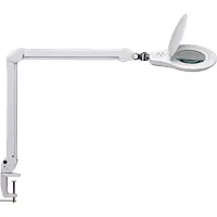 MAUL MAULsource LED-suurennuslasivalaisin, valkoinen, 51 cm, himmennettävä MAULsource,, Valkoinen/opaali, Työhuone/toimisto, Synteettinen materiaali, Moderni, lukulamppu
