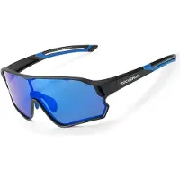 RockBros 14110009001 polarized cycling glasses for children 8-14 years old - black and blue