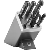 Zwilling - Gourmet Veitsisetti teroittavalla veitsitukilla 7 osaa Hopea/Harmaa