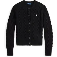 Ralph Lauren Cable-Knit Wool-Cashmere Cardigan - Black - XS
