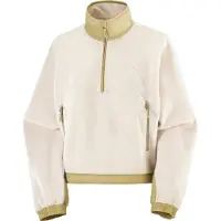 Salomon Women's Chroma Fleece Crop Half Zip Whisper White/Gray Green Välikerrospuserot Whisper White / Gray Green L