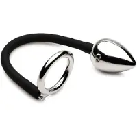XR Brands Tug + Plug Cock &amp; Ball Ring With Anal Plug