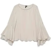 Vero Moda Vmliva Ls Wide Sleeve Top Wvn Ga - Cream - S