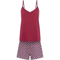 LASCANA Pyjamashortsit vaaleabeige / laivastonsininen / marjat