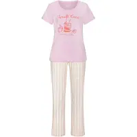 Vivance Pyjama tummanoranssi / roosa / pastellinpinkki / offwhite