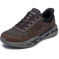 SKECHERS for man. 210981 Leather Sneakers Arch Fit Orvan Moxley brown (44), Flat, Laces, Casual