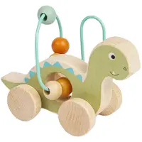 Bigjigs Wooden Push Toy Diplodocus with Bead Frame