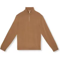 Calvin Klein Ls 100% Merino Qz 14Gg - Brown - L