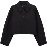 Mango Cropped Jacket With Pockets - Black - S