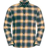 Jack Wolfskin Men's Wanderweg Shirt Teal Pitkähihaiset kauluspaidat S