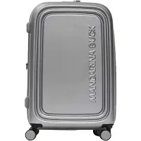 Mandarina Duck Logoduck + 4-pyöräinen vetolaukku M 69 cm Hopeanvärinen