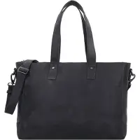 Plevier Retro Hopper Shopperit Nahka 41 cm Kannettavan tietokoneen taskun syvyys Musta