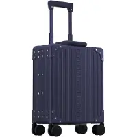 Aleon Business-sarjan 4-pyöräinen käsimatkatavara, Alumiini, 42 cm, kannettavan tietokoneen lokero Sininen