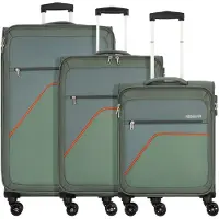 American Tourister Sky Surfer 4-pyöräinen Matkalaukkusetti 3-osainen Vihreä