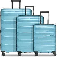 Bergpfeil Travel 4-pyöräinen Matkalaukkusetti 3-osainen Laajennettava Sininen