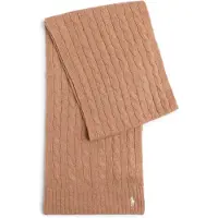 Ralph Lauren Cable-Knit Wool-Cashmere Scarf - Brown - ONE SIZE