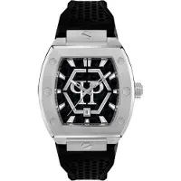 Philipp Plein Analoginen kello 'The Hexagon Phantom' musta / hopea