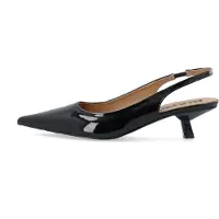 Bianco Biakristin Kitten Heel Slingback Patent - Black - 37