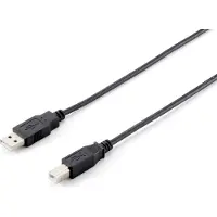 Equip 128863, 1 m, USB A, USB B, USB 2.0, Uros/uros, Musta