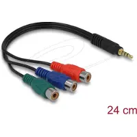 DeLOCK 62499, 3.5mm, Uros, 3 x RCA, Naaras, 0,24 m, Musta