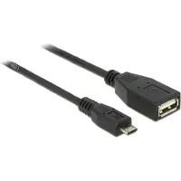 DeLOCK - USB-kaapeli - Micro-USB tyyppi B (han) til USB (hun) - USB 2.0 OTG - 50 cm