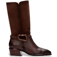 Hispanitas for woman. PHI254298 Brown Verona Leather Boots (42), 3 to 5 cm, None, Casual