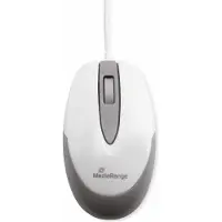 MediaRange MROS214, Oikeakätinen, Optinen, USB A-tyyppi, 1000 DPI, Harmaa, Valkoinen